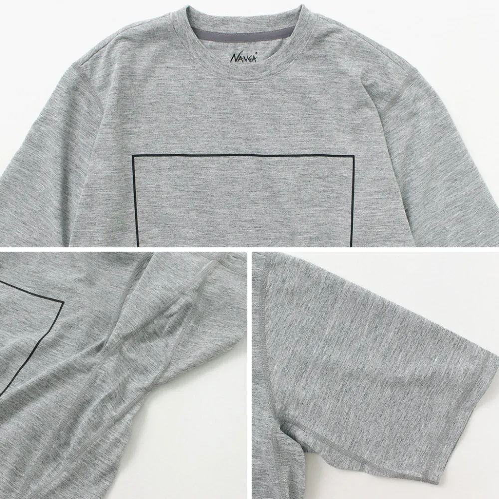 NANGA T-Shirts^/ Dry Mix Frame Logo Tee