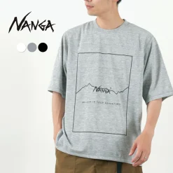 NANGA T-Shirts^/ Dry Mix Frame Logo Tee