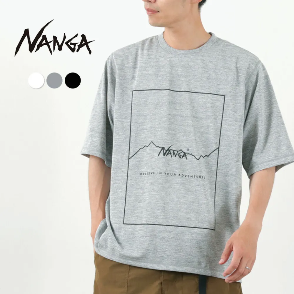 NANGA T-Shirts^/ Dry Mix Frame Logo Tee