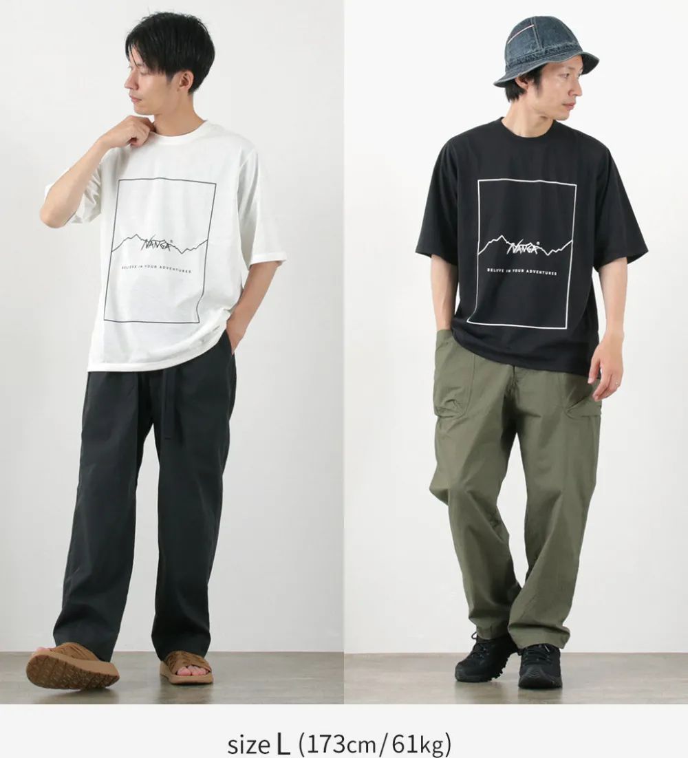 NANGA T-Shirts^/ Dry Mix Frame Logo Tee