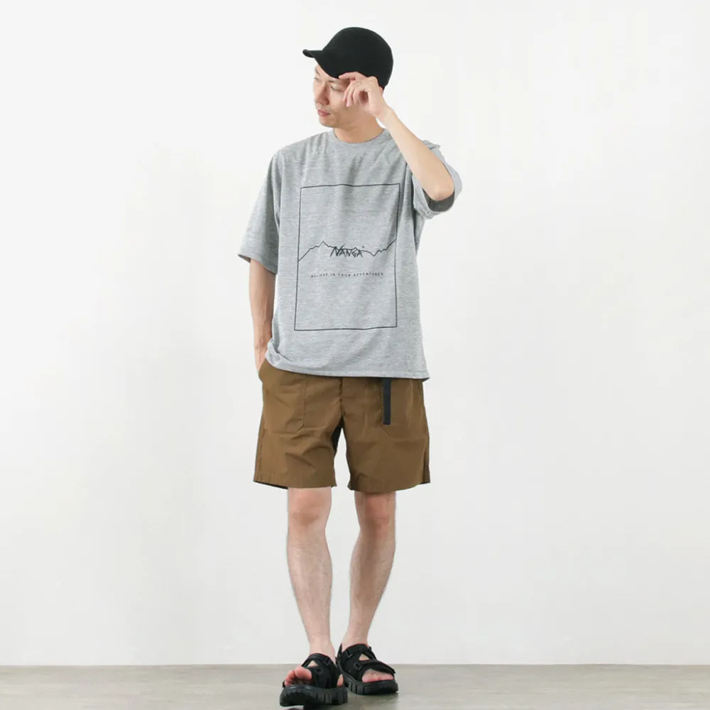 NANGA T-Shirts^/ Dry Mix Frame Logo Tee