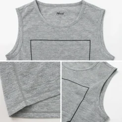 NANGA T-Shirts^/ Dry mix frame logo tank top T-shirt