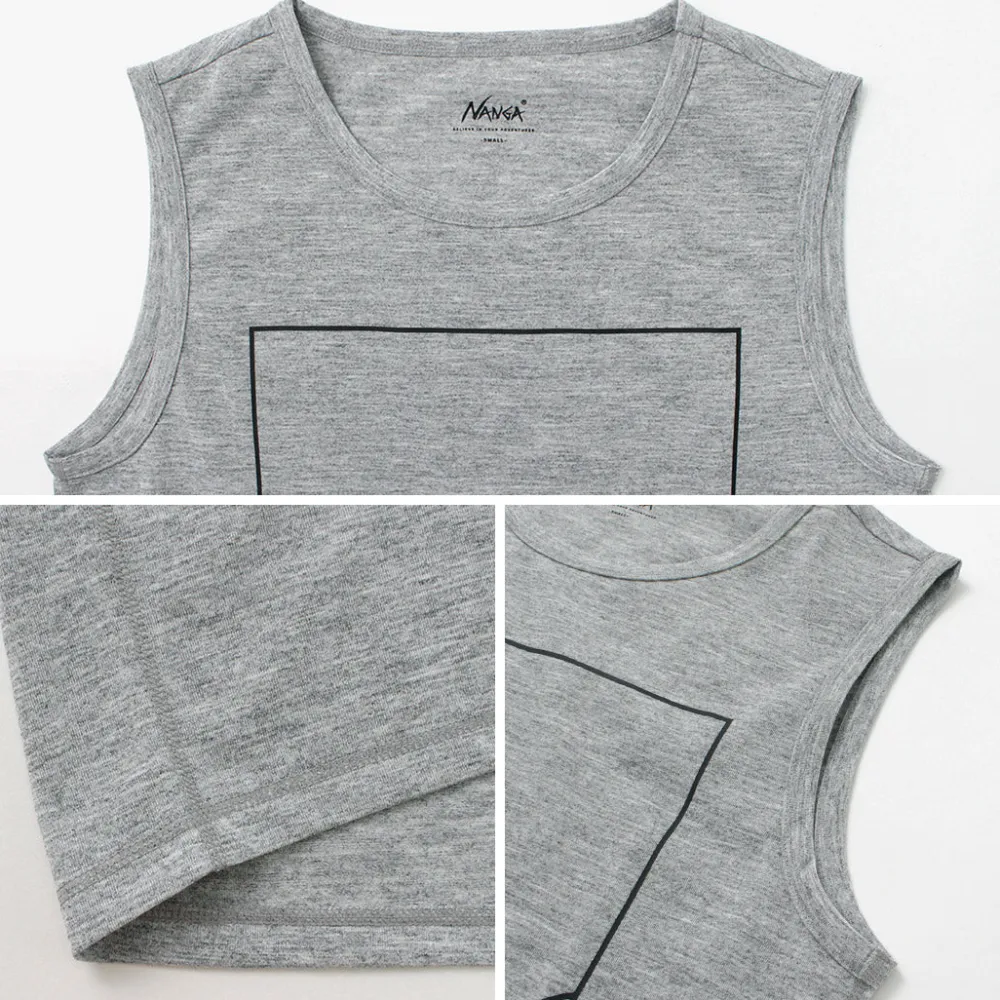 NANGA T-Shirts^/ Dry mix frame logo tank top T-shirt