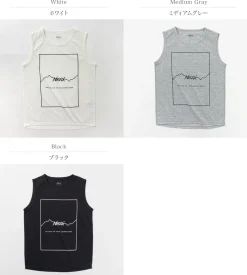NANGA T-Shirts^/ Dry mix frame logo tank top T-shirt
