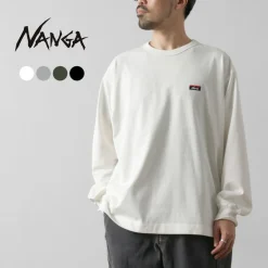 NANGA T-Shirts^/ Eco Hybrid Box Logo Embroidery Long Sleeve T-Shirt