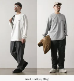 NANGA T-Shirts^/ Eco Hybrid Box Logo Embroidery Long Sleeve T-Shirt
