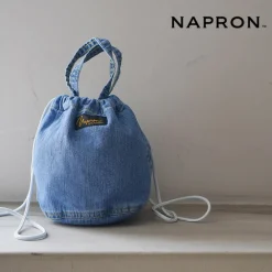 NAPRON Tote Bags^/ 8oz Bleached Denim Patient Bag Small 5L lightblue