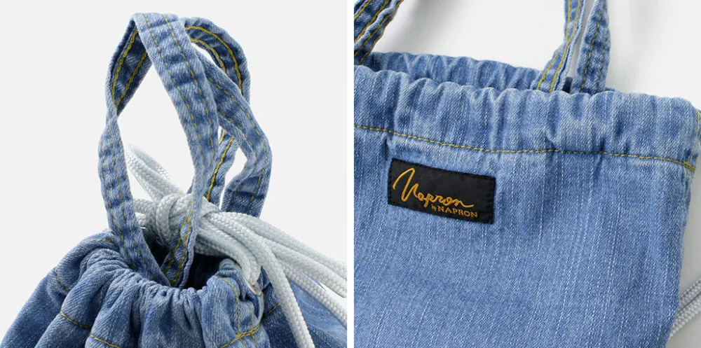 NAPRON Tote Bags^/ 8oz Bleached Denim Patient Bag Small 5L lightblue