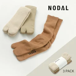 NODAL Socks^/ Organic Cotton 3 Pack Crew Socks natural