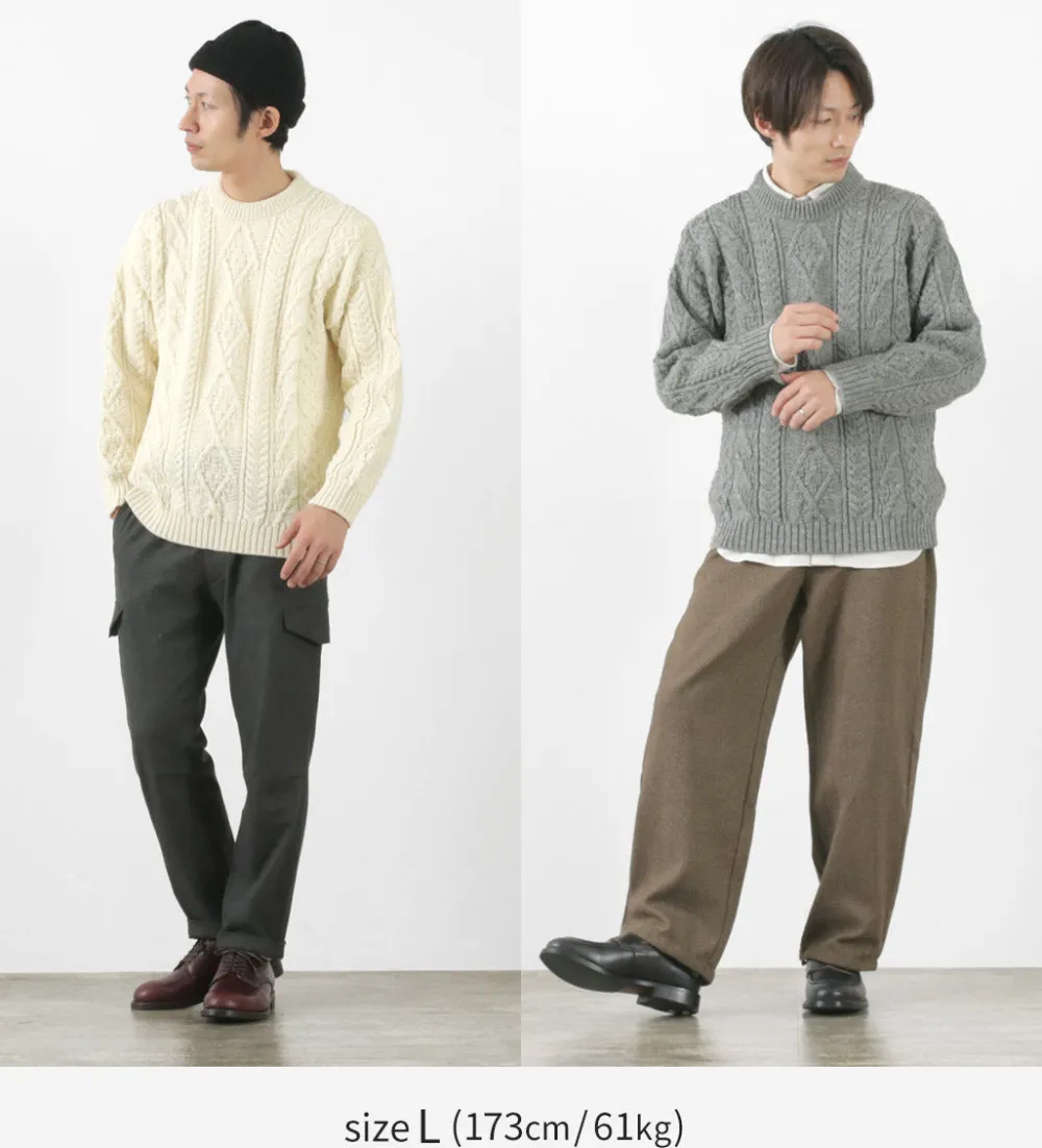 OLD DERBY KNITWEAR Knits^/ Aran Crew Pullover