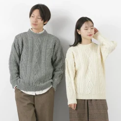 OLD DERBY KNITWEAR Knits^/ Aran Crew Pullover