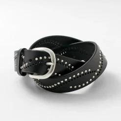ORCIANI Belts^/ Bull Soft leather with micro studs black