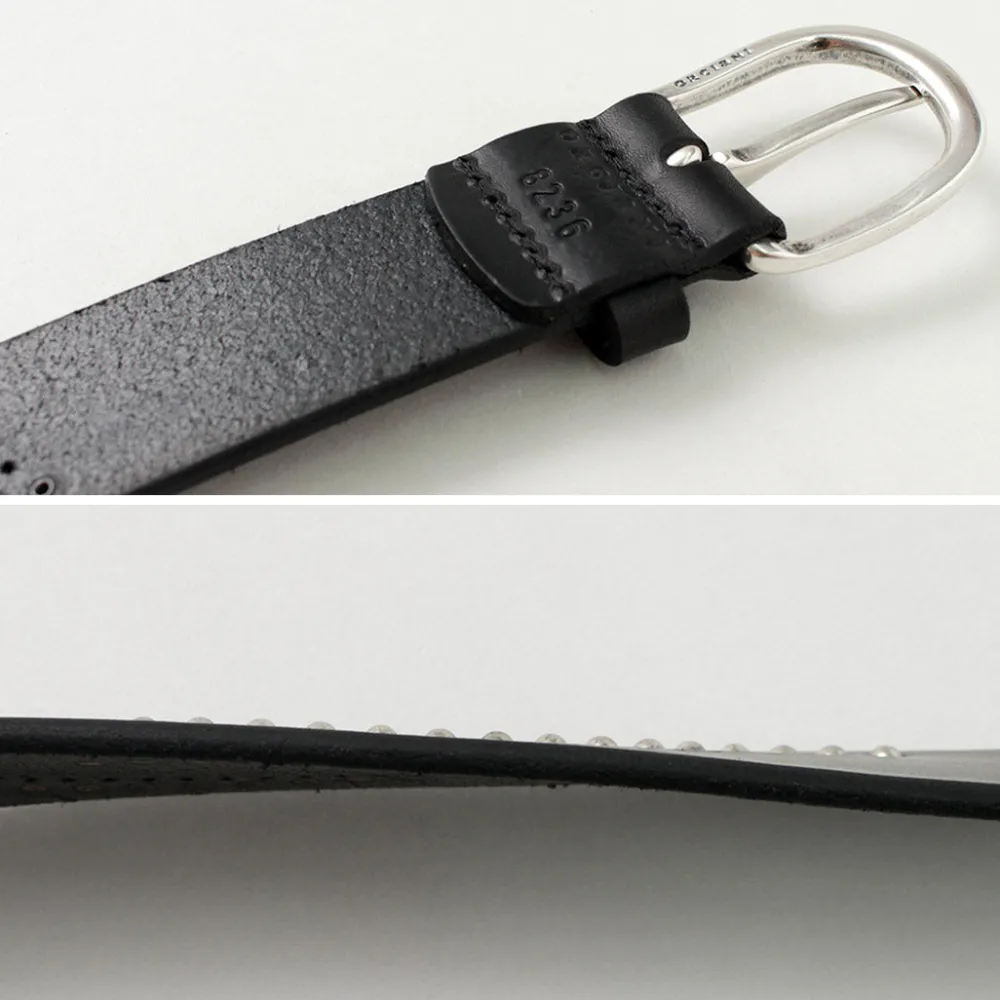 ORCIANI Belts^/ Bull Soft leather with micro studs black