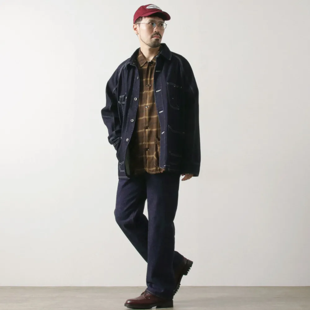 ORDINARY FITS Jackets^/ Denim coverall jacket one-wash dark-indigo