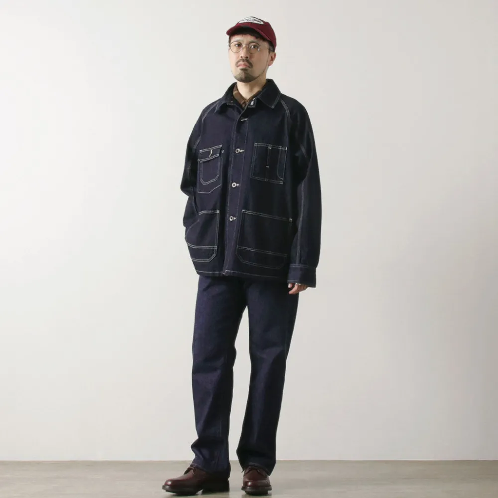 ORDINARY FITS Jackets^/ Denim coverall jacket one-wash dark-indigo
