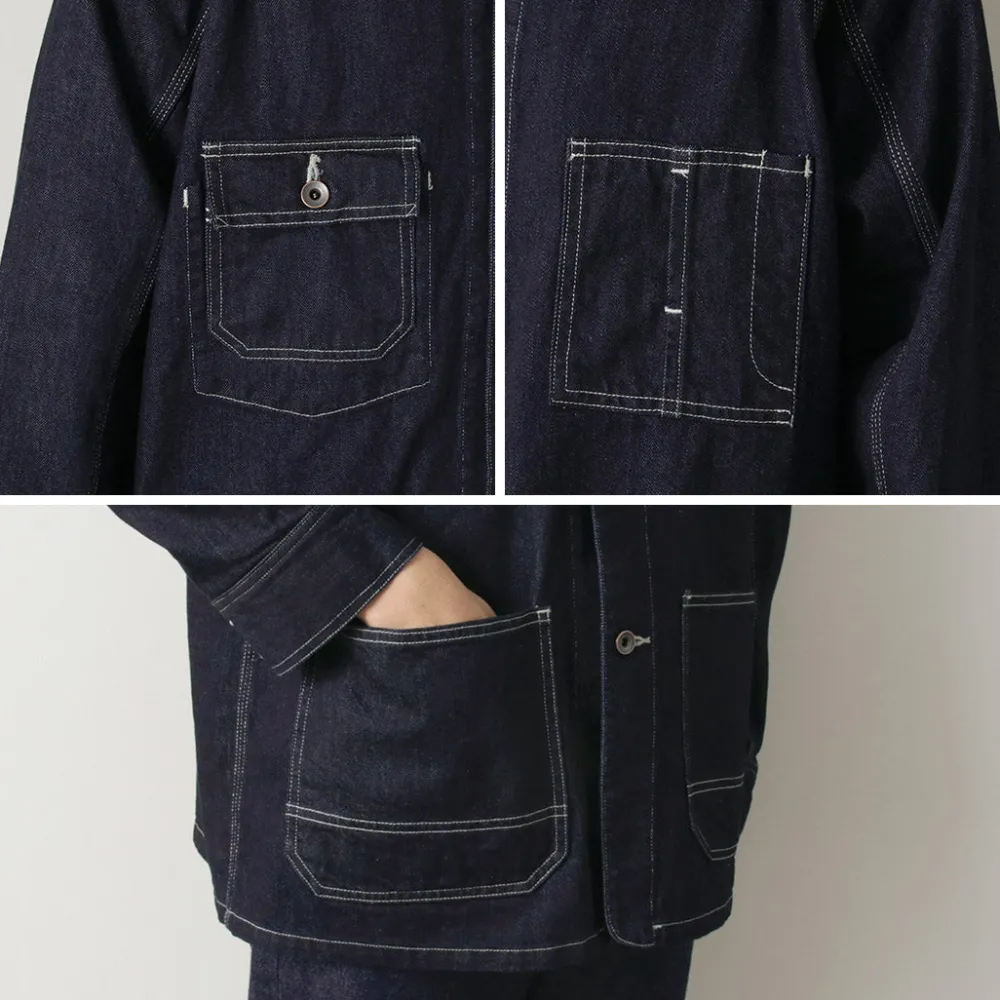 ORDINARY FITS Jackets^/ Denim coverall jacket one-wash dark-indigo