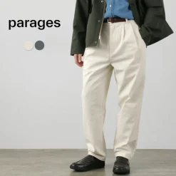 PARAGES Work Pants & Chinos^/ Double Pleated Pants Cotton