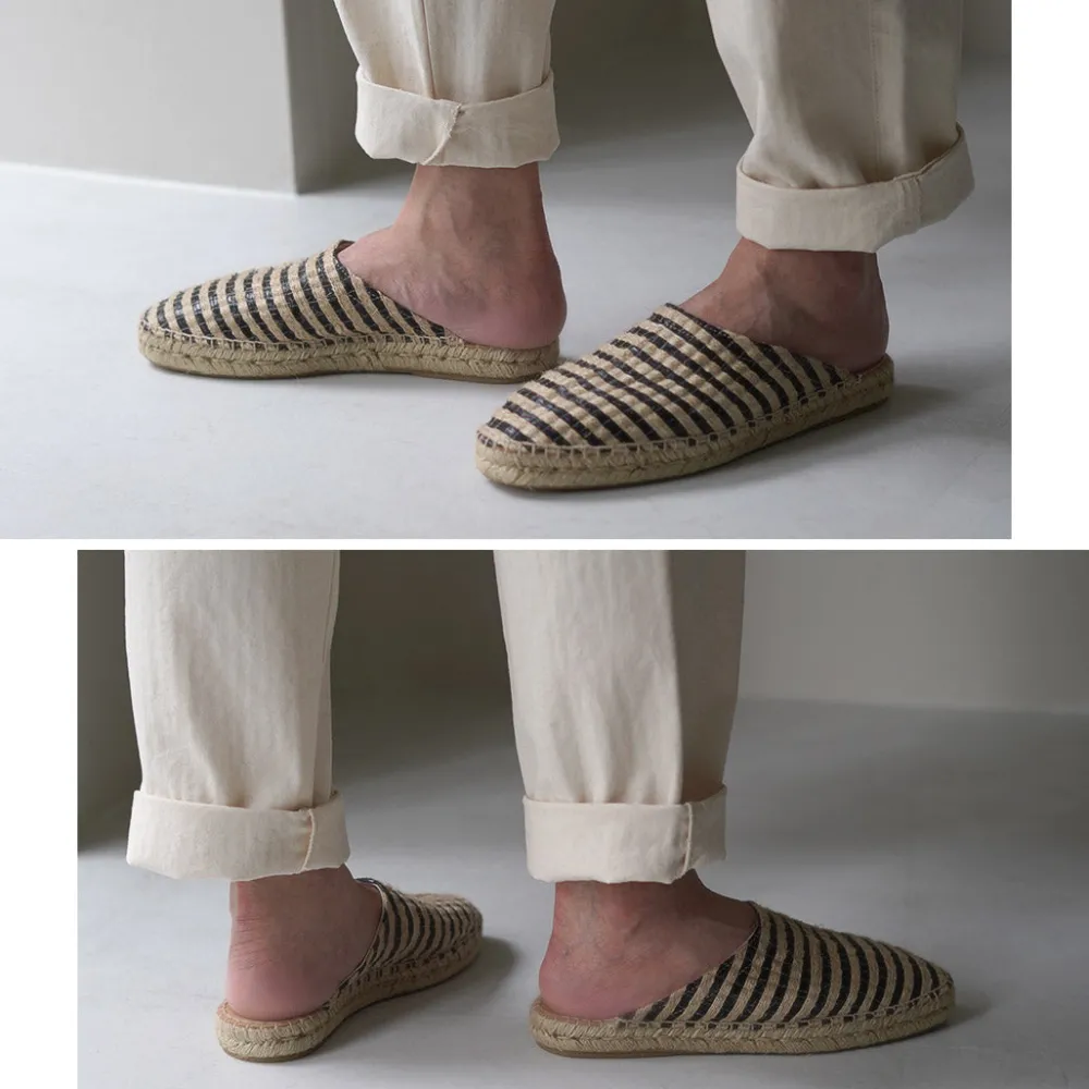 PARE GABIA Sandals^/ DENIS Espadrille slippers black_linen