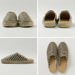 PARE GABIA Sandals^/ DENIS Espadrille slippers black_linen