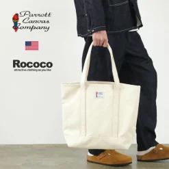 PARROTT CANVAS Tote Bags^/ Capri Style Tote natural