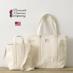 PARROTT CANVAS Tote Bags^/ Capri Style Tote natural