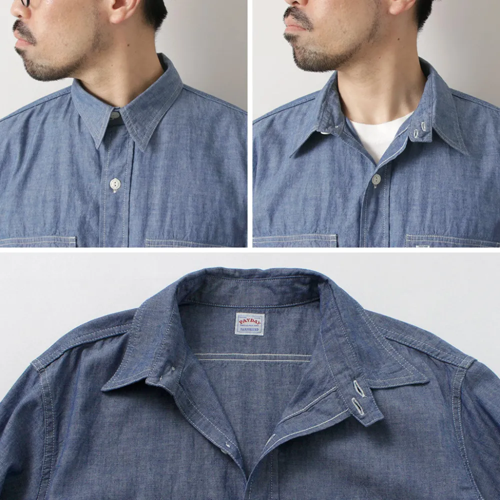 PAYDAY Shirts^/ 40s model, chin strap, work shirt lightblue
