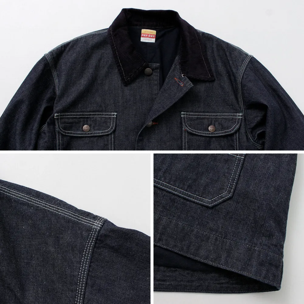 PAYDAY Jackets^/ 50's model corduroy collar coverall navy