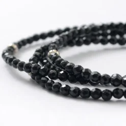 PHADUA Anklets^/ onyx bead necklace black