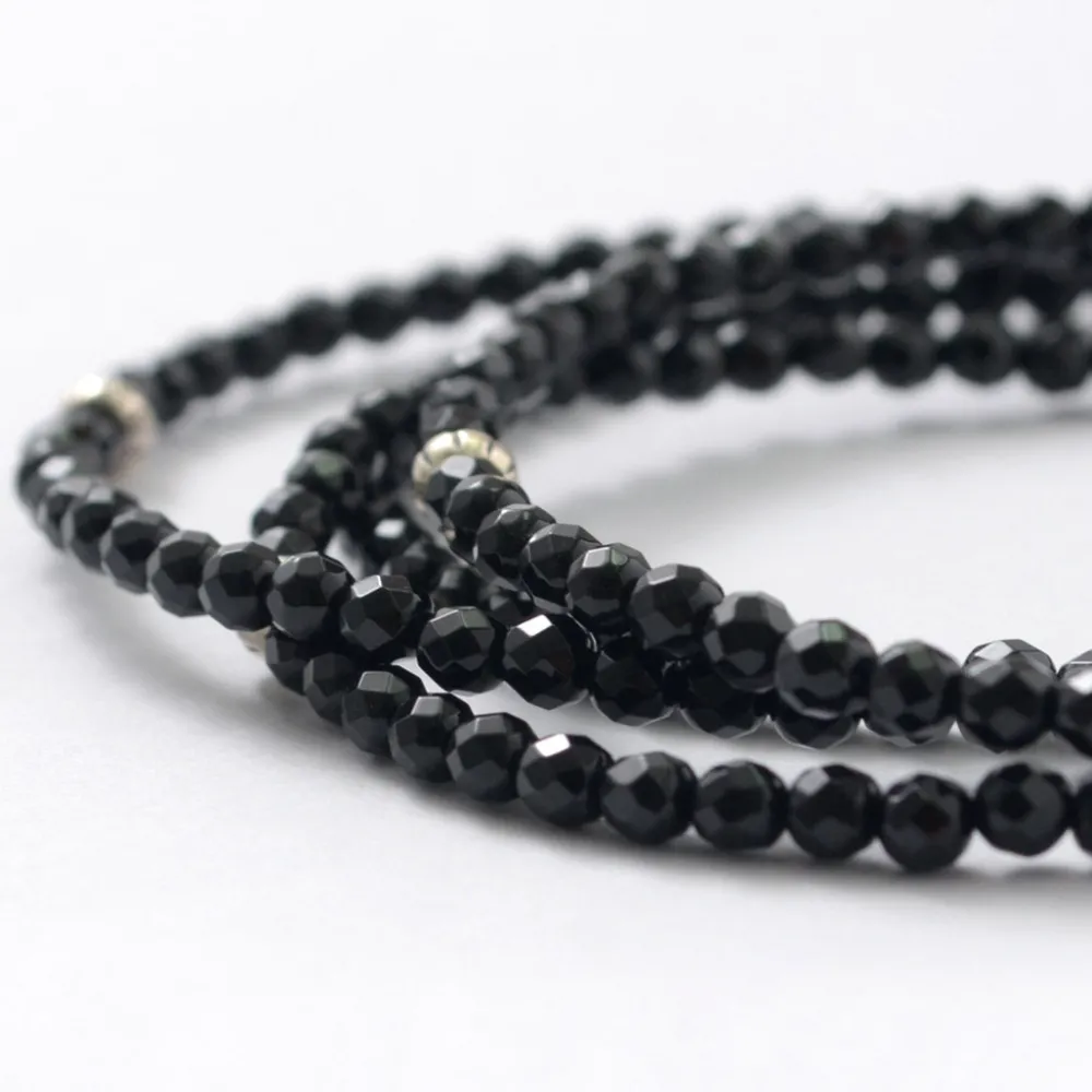PHADUA Anklets^/ onyx bead necklace black