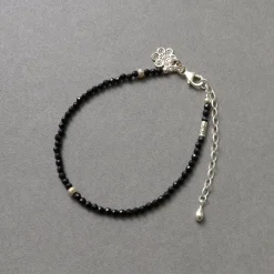 PHADUA Anklets^/ onyx (3mm) cut bead anklet adjuster black