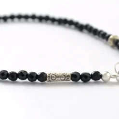 PHADUA Anklets^/ onyx (3mm) cut bead anklet adjuster black