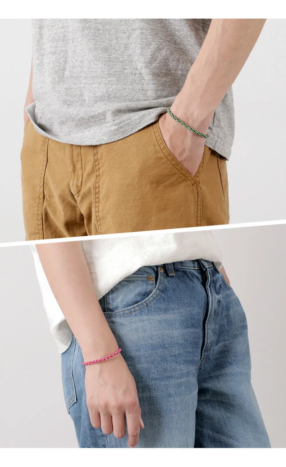 PHADUA Anklets^/ Bracelet Wax cord 2-tone