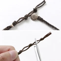 PHADUA Anklets^/ Braided 1mm Leather 2 Wrap Anklet