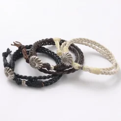 PHADUA Anklets^/ Braided 1.5mm Leather 2 Wrap Bracelet