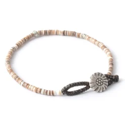 PHADUA Anklets^/ Shell Beads Wax Cord Bracelet brown