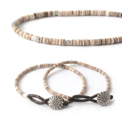 PHADUA Anklets^/ Shell Beads Wax Cord Bracelet brown