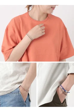 PHADUA Bracelets^/ Double strand bracelet with silver waxed cord