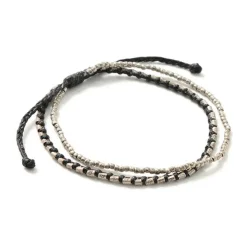 PHADUA Anklets^/ Double-Strand Anklet with Silver Wax Cord