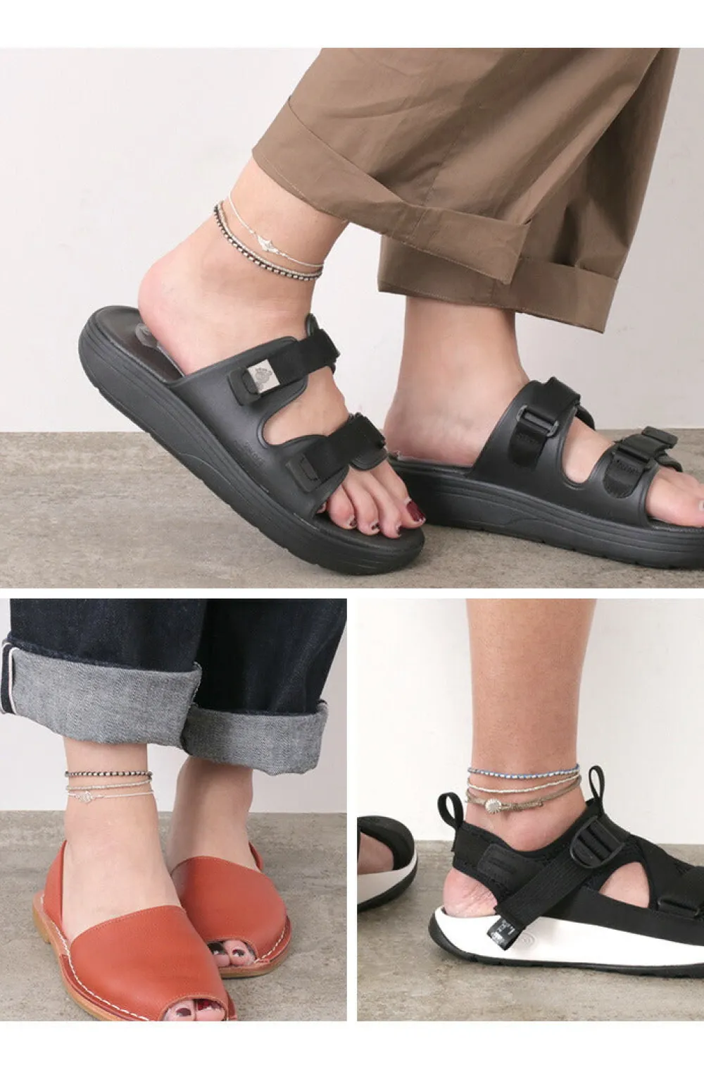 PHADUA Anklets^/ Double-Strand Anklet with Silver Wax Cord