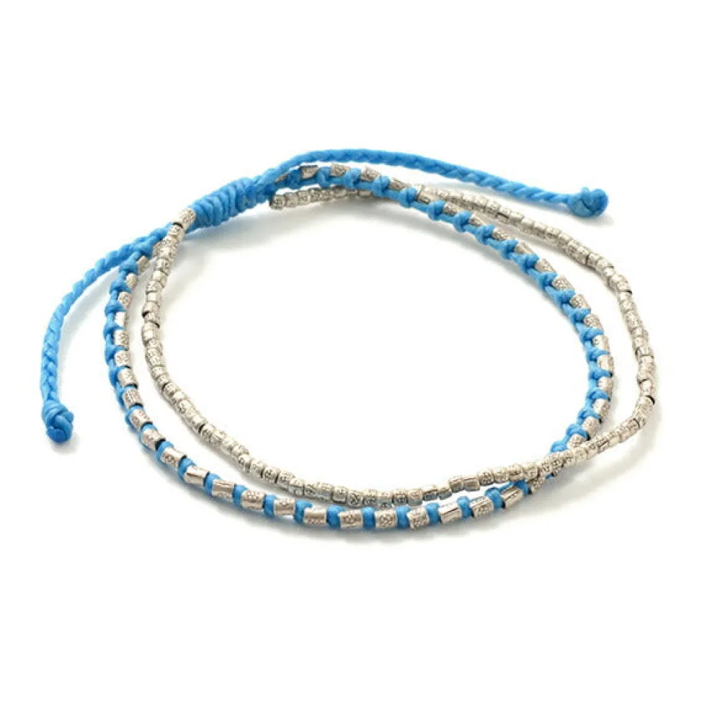 PHADUA Anklets^/ Double-Strand Anklet with Silver Wax Cord