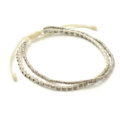 PHADUA Anklets^/ Double-Strand Anklet with Silver Wax Cord
