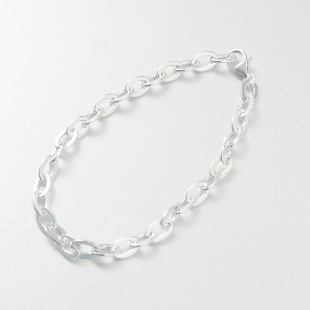 PHADUA Anklets^/ Flat cable chain bracelet 925 silver