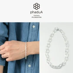 PHADUA Anklets^/ Flat cable chain bracelet 925 silver