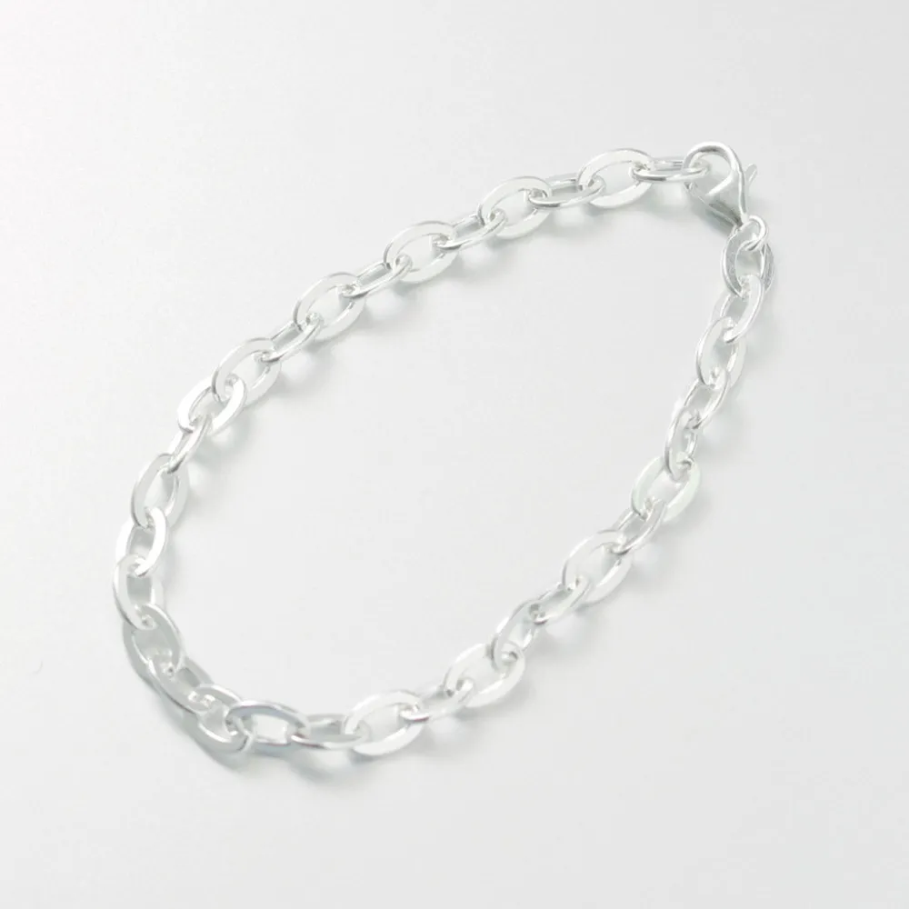 PHADUA Anklets^/ Flat cable chain bracelet 925 silver
