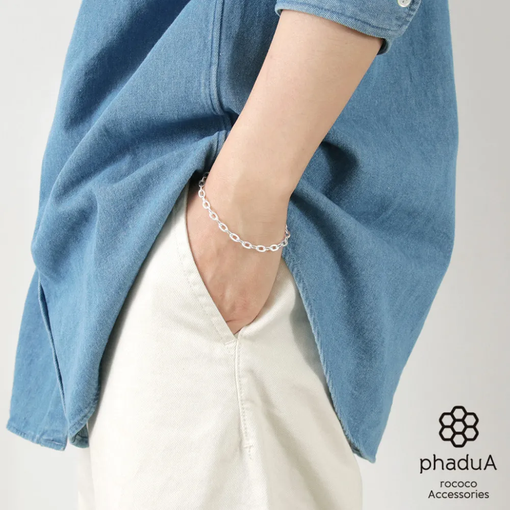 PHADUA Anklets^/ Flat cable chain bracelet 925 silver