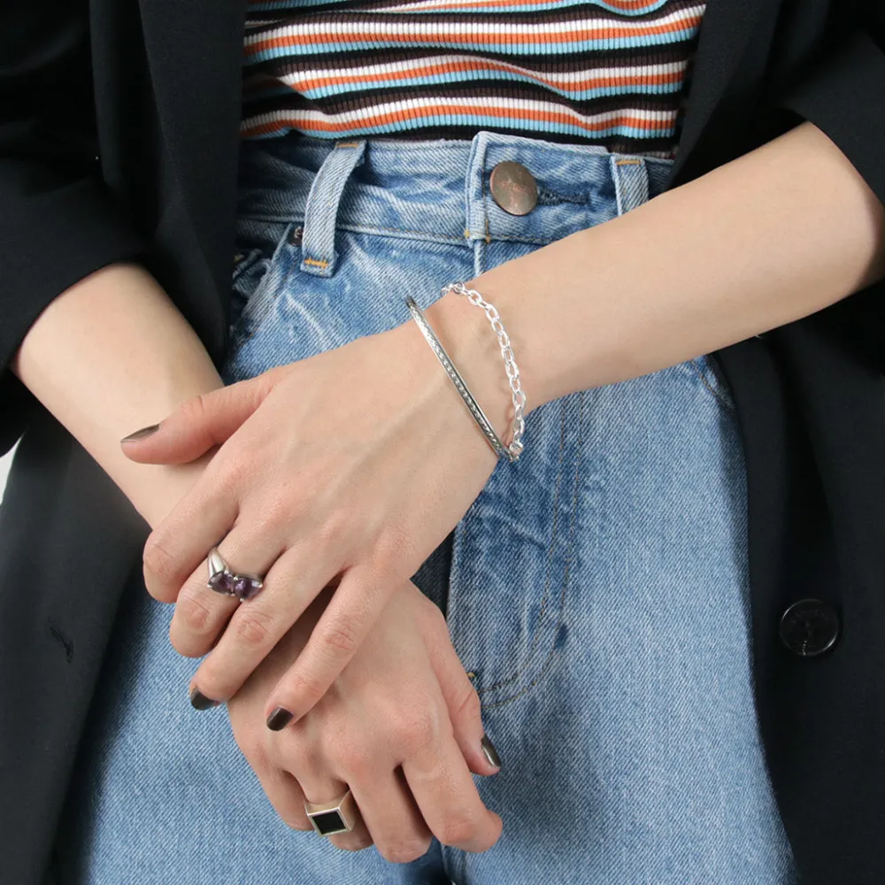 PHADUA Anklets^/ Flat cable chain bracelet 925 silver