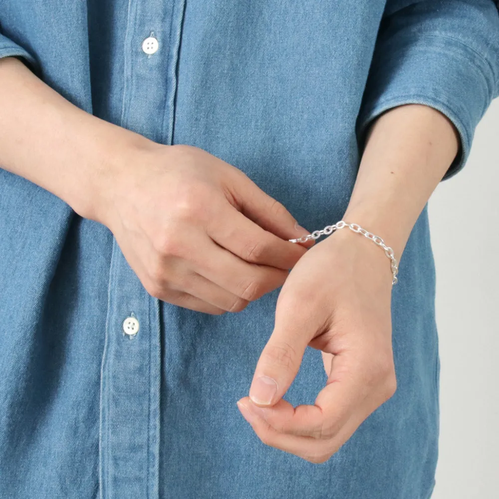 PHADUA Anklets^/ Flat cable chain bracelet 925 silver