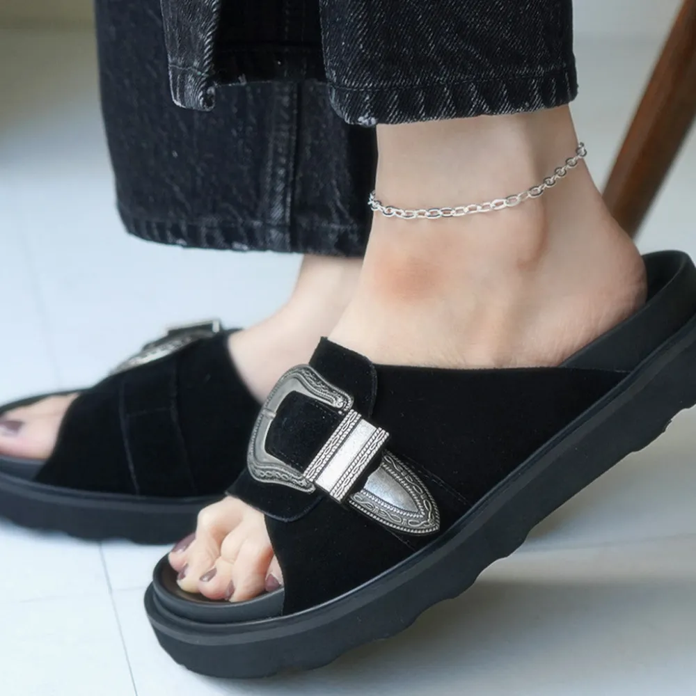 PHADUA Anklets^/ Flat cable chain anklet 925 silver