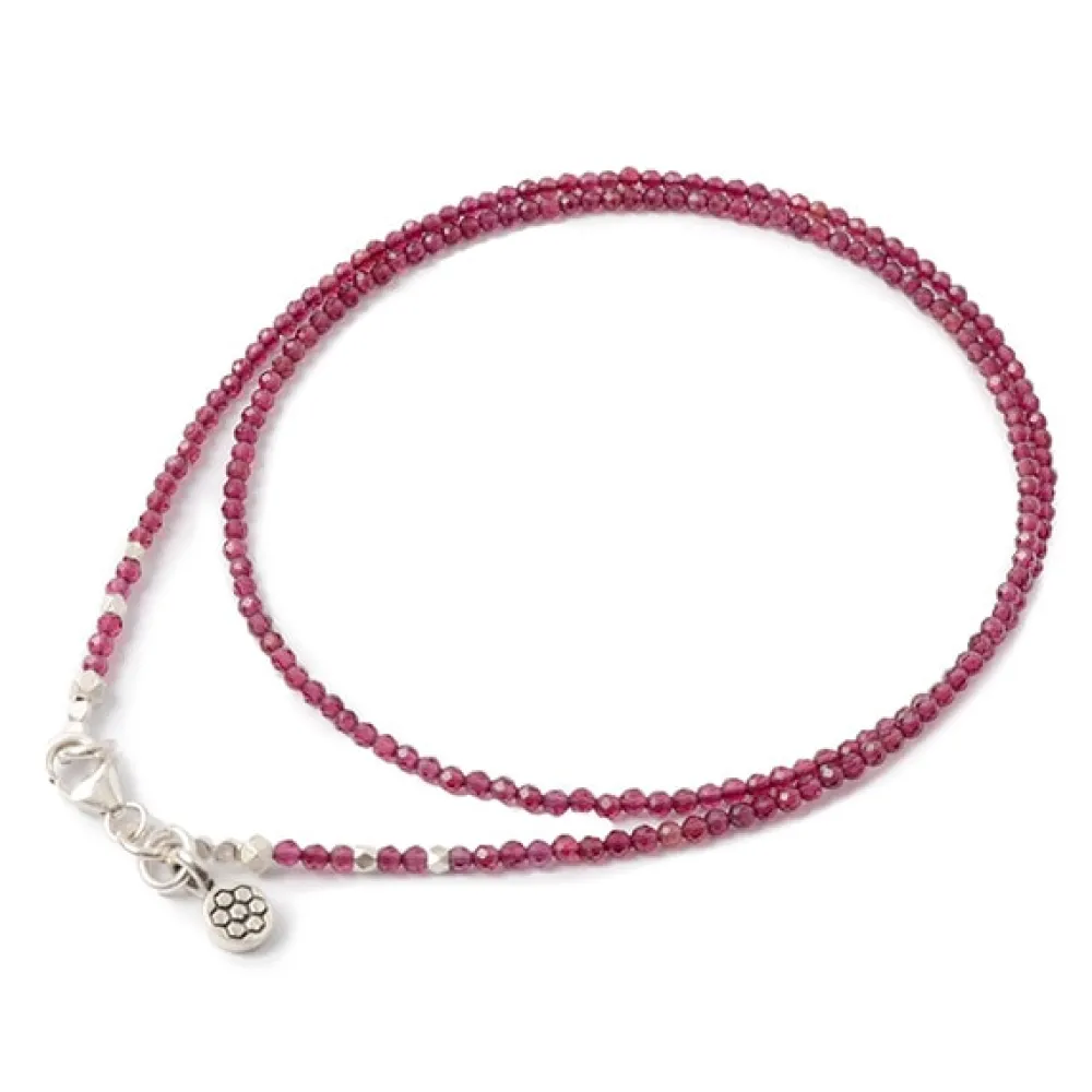 PHADUA Anklets^/ Garnet Cut Beads 2way Accessories red