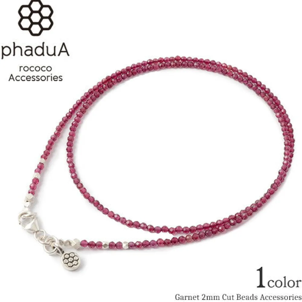 PHADUA Anklets^/ Garnet Cut Beads 2way Accessories red